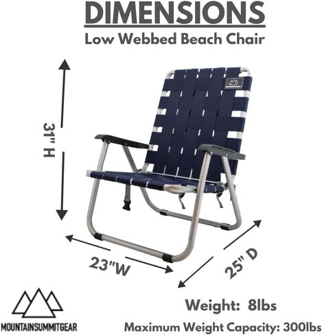 Low Webbed Beach Chair with Backpack Straps - Portable Lightweight Seating for Outdoor Adventures, Beach Days and Camping by Caddis Sports in Kuwait