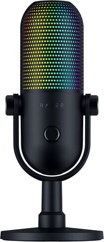 Razer Seiren V3 Chroma RGB USB الميكروفون: الإضاءة التفاعلية للبث واللعبة - مستشعر النقر إلى الدخات - MIC المكثف ، XSPLIT - أسود (متجدد) in Saudi Arabia
