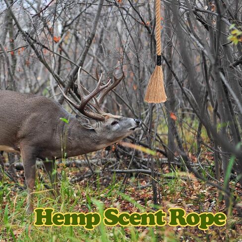 30 Inch Hemp Scent Scrape Rope for Deer Hunting Mock Scrape Scent Rope with 10 Feet Pre Attached Paracord Active Hangs Anywhere Hunting Accessories for Deer Hunt in Saudi Arabia