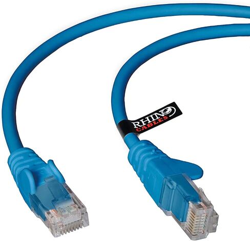 rhinocables CAT 5e High-Speed Ethernet Cable - Reliable LAN Network RJ45 Cable for Fast Internet & Data Transfer | Durable WiFi Broadband Cable for Gaming & Streaming (0.8ft, Black) in Kuwait