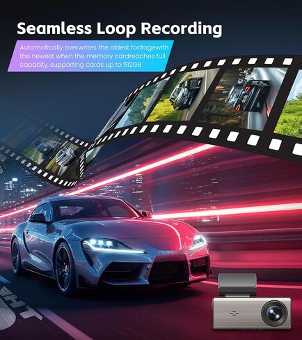 4K+2K Dash Cam Front and Rear,Dash Camera for Cars,Built-in 64G Card,5G WiFi APP Control,HDR Night Vision,24H Parking Mode,Loop Recording,Support 512GB Max(4k+2k) in Saudi Arabia