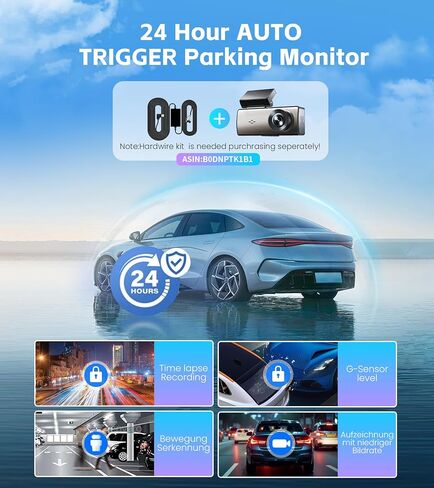 4K+2K Dash Cam Front and Rear,Dash Camera for Cars,Built-in 64G Card,5G WiFi APP Control,HDR Night Vision,24H Parking Mode,Loop Recording,Support 512GB Max(4k+2k) in Saudi Arabia