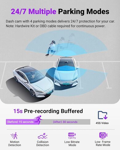 Vantrue S1 Pro Max 4K+2.5k Dash Cam الأمامي والخلفي ، Starvis 2 DashCam مزدوج ، 2 قناة HDR Dash كاميرا للسيارات ، الرؤية الليلية Platepix ، WiFi 5G ، التحكم الصوتي ، GPS ، ADAS ، وضع وقوف السيارات 24 H ، 1TB كحد أقصى in Kuwait