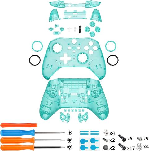 eXtremeRate Emerald Green Full Set Shell Buttons + 6 in 1 Steel D-Pads Paddles for Xbox Elite Series 2 Controller in Saudi Arabia