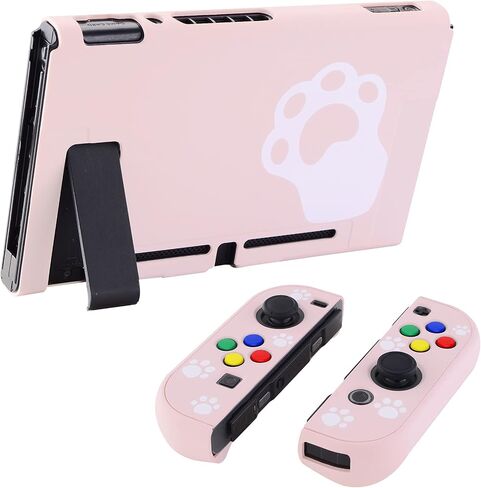eXtremeRate PlayVital Back Cover for Nintendo Switch, NS Joycon Handheld Controller Protector Hard Shell, Dockable Protective Case with Colorful ABXY Direction Button Caps - Clown Hahaha in Saudi Arabia