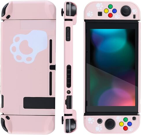 eXtremeRate PlayVital Back Cover for Nintendo Switch, NS Joycon Handheld Controller Protector Hard Shell, Dockable Protective Case with Colorful ABXY Direction Button Caps - Clown Hahaha in Saudi Arabia