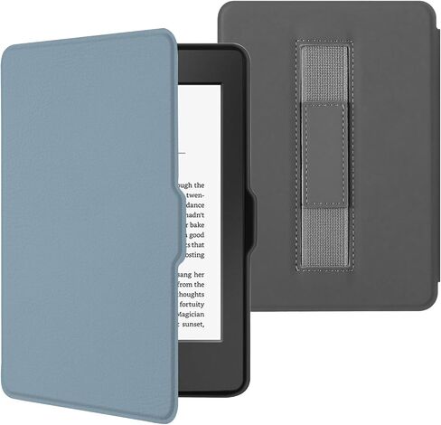 MOROCK Case for 6" Kindle Paperwhite 5th/6th/7th Generation 2012-2017 Released(Model No. EY21 & DP75SDI), Premium Lightweight PU Leather Cover with Hand Strap, Auto Wake/Sleep, Misty Blue in Kuwait