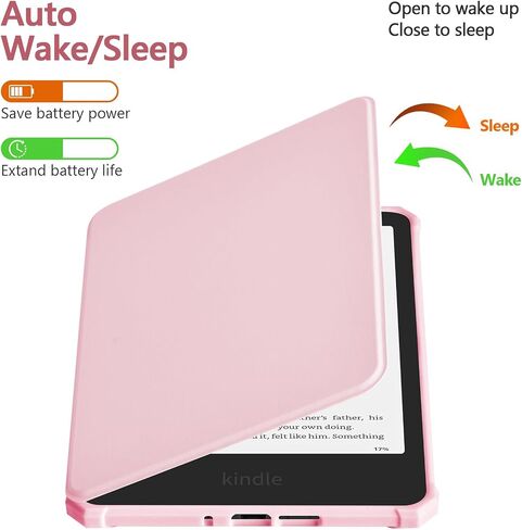 TaIYanG Case for 7" All-New Kindle Paperwhite (12th Generation 2024) & Kindle Colorsoft Signature Edition 2024, Lightweight Slim Smart PU Leather Cover with Auto Sleep Wake, Pink in Saudi Arabia