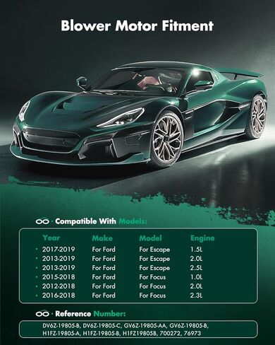 SCITOO 700139 HVAC Blower Motor With Fan Cage Fit for 2003-2006 Ford Expedition, 2004-2008 Ford F150, 2003-2006 Lincoln Navigator, 2006-2008 Lincoln Mark LT, 6L1Z19805B, 2C3Z19834AA, PM9223, FO3126125 in Kuwait