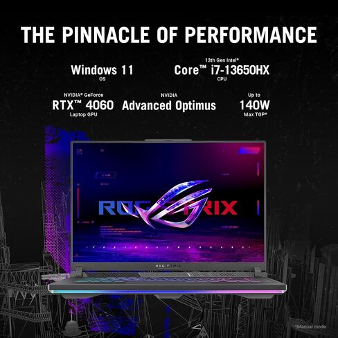 ASUS ROG Strix G16 (2025) Gaming Laptop, 16" ROG Nebula Display 16:10 2.5K 240Hz/3ms, NVIDIA® GeForce RTX™ 5060 GPU, Intel® Core™ Ultra 9 Processor 275HX, 16GB DDR5, 1TB SSD, Wi-Fi 7, Wind11 Home in Saudi Arabia