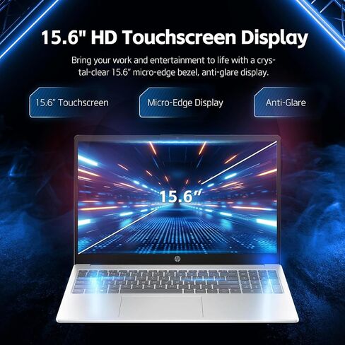 HP 2025 Pavilion 15.6" FHD Touchscreen Laptop Computer, 10-Core Intel Core 5 120U, 32GB RAM, 1TB SSD, Fast Wi-Fi 6, Long Battery Life, w/WOWPC Recovery USB, Windows 11 with Microsoft Office in Saudi Arabia