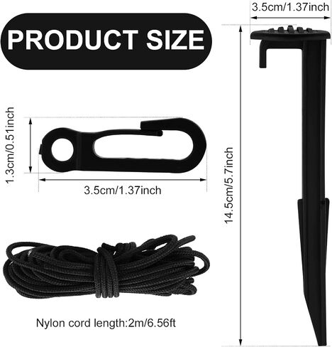 12pcs Inflatable Plastic Stakes Sturdy Tent Stakes with Hook and Tethers Plastic Yard Inflatable Accessories Party Inflatable Decoration for Beach Camping Hiking in Saudi Arabia