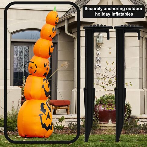 12pcs Inflatable Plastic Stakes Sturdy Tent Stakes with Hook and Tethers Plastic Yard Inflatable Accessories Party Inflatable Decoration for Beach Camping Hiking in Saudi Arabia