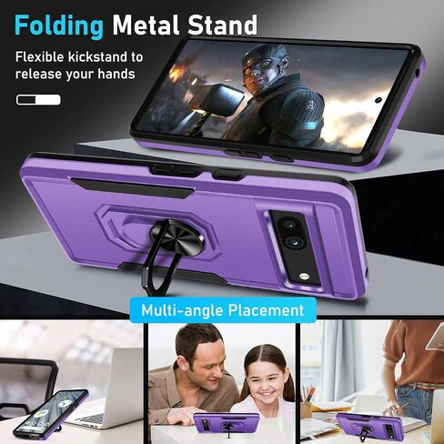for Google Pixel 10/10 Pro Case with Screen Protector + Camera Lens Protector,Heavy Duty Shockproof Full Body Protective Cover Built in Rotatable Metal Ring Holder Kickstand,2025 Mint Green in Kuwait