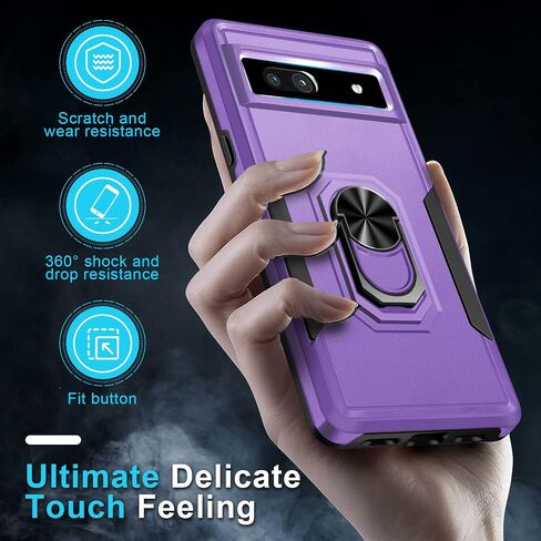 for Google Pixel 10/10 Pro Case with Screen Protector + Camera Lens Protector,Heavy Duty Shockproof Full Body Protective Cover Built in Rotatable Metal Ring Holder Kickstand,2025 Mint Green in Kuwait