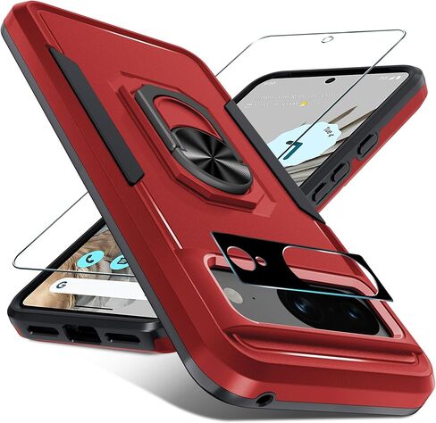 لـ Google Pixel 10/10 Pro Case مع حامي الشاشة + واقي عدسة الكاميرا ، غطاء واقٍ من الصدمات الثقيلة ، غلاف واقٍ كامل للجسم مبني على حامل حلقة معدنية قابلة للدوار ، 2025 Mint Green in Kuwait