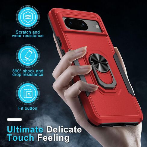 لـ Google Pixel 10/10 Pro Case مع حامي الشاشة + واقي عدسة الكاميرا ، غطاء واقٍ من الصدمات الثقيلة ، غلاف واقٍ كامل للجسم مبني على حامل حلقة معدنية قابلة للدوار ، 2025 Mint Green in Kuwait