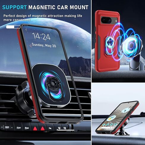 لـ Google Pixel 10/10 Pro Case مع حامي الشاشة + واقي عدسة الكاميرا ، غطاء واقٍ من الصدمات الثقيلة ، غلاف واقٍ كامل للجسم مبني على حامل حلقة معدنية قابلة للدوار ، 2025 Mint Green in Kuwait