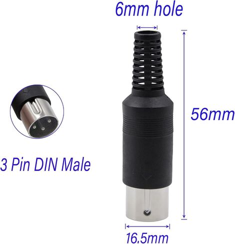 3 Pin DIN Connector 2PCS 3 Pin DIN Male Plug + 2PCS 3 Pin din Female Plug Soldering Connector for Audio Video AV MIDI Cable Adapter Keyboard in Kuwait