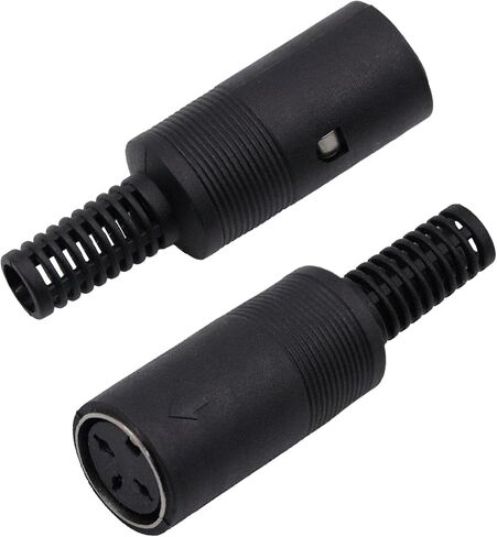 3 Pin DIN Connector 2PCS 3 Pin DIN Male Plug + 2PCS 3 Pin din Female Plug Soldering Connector for Audio Video AV MIDI Cable Adapter Keyboard in Kuwait
