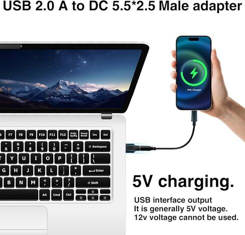 Danfetsoy USB to DC Adapter, 2.0 USB A Female to DC 5.5 x 2.5mm Male Power Adapter Suitable for Charging Electronic Devices(F/5.5x2.5, 4pack) in Saudi Arabia