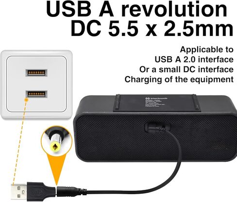 Danfetsoy USB to DC Adapter, 2.0 USB A Female to DC 5.5 x 2.5mm Male Power Adapter Suitable for Charging Electronic Devices(F/5.5x2.5, 4pack) in Saudi Arabia