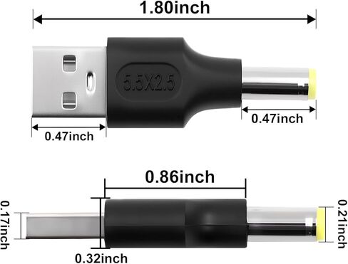 Danfetsoy USB to DC Adapter, 2.0 USB A Female to DC 5.5 x 2.5mm Male Power Adapter Suitable for Charging Electronic Devices(F/5.5x2.5, 4pack) in Saudi Arabia