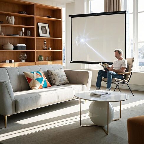 120" Foldable Projector Screen - Thickened 4-Corner Rope Design, Portable Anti-Crease 16:9 HD Indoor/Outdoor Movie Screen for Camping, Parties & Home Theater by Pryznal in Saudi Arabia