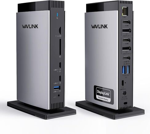 Wavlink Displaylink Station 3 شاشات مع محول طاقة 130WPD ، USB C Dock لـ M1/M2/M3/M4/MAC و Windows ، Thunderbolt 4/3 in Saudi Arabia