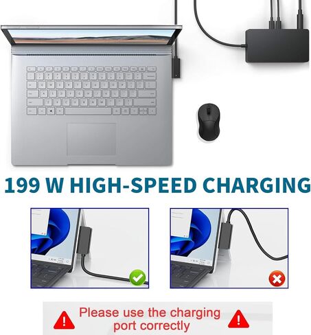 Microsoft Surface Dock 2, Surface Pro Docking Station with USB-C Cable, 199W Power Adapter, Compatible with Surface Pro 4/5/6/7, Surface Book 2/3, Surface Go 2/3/4 & Studio (Renewed) in Saudi Arabia