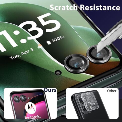 Zeking (2 Set for Motorola Razr 60/Razr 2025 Camera Lens Protector, Scratch-Resistant HD Clarity Ultra-Thin 9H Tempered Glass with Aluminum Edging, Individual Metal Lens Cover(Color) in Saudi Arabia