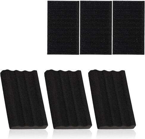 3pcs Ripple Texture Foam Fly Patch, Black Fly Fishing Rippled Foam with Hook Loop Sticker Light Weight Foams Vest Fishing Tackle Tools Accessories for Vest in Saudi Arabia