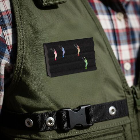 3pcs Ripple Texture Foam Fly Patch, Black Fly Fishing Rippled Foam with Hook Loop Sticker Light Weight Foams Vest Fishing Tackle Tools Accessories for Vest in Saudi Arabia