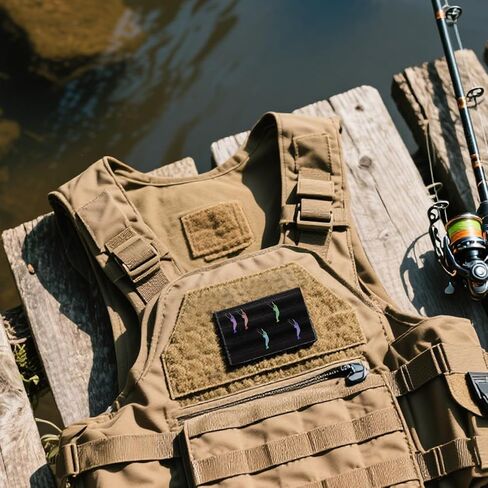 3pcs Ripple Texture Foam Fly Patch, Black Fly Fishing Rippled Foam with Hook Loop Sticker Light Weight Foams Vest Fishing Tackle Tools Accessories for Vest in Saudi Arabia