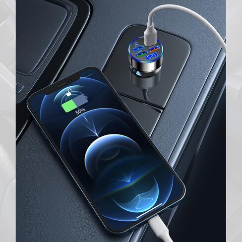 شاحن السيارة USB C مع عرض الجهد LED ، 6 منافذ PD و QC3.0 محول ولاعة سجائر السيارات لعشاق الأجهزة اللوحية ، شاحن Universal 12V/24V ولاعة السجائر USB in Kuwait