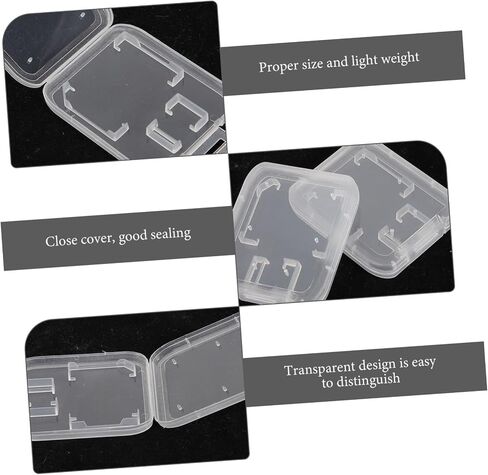 Healifty 24pcs Transparent and Card Storage Organizer Case Portable Small Memory Card Holder with Lid Protective Box for Secure Storage and Easy Access in Saudi Arabia