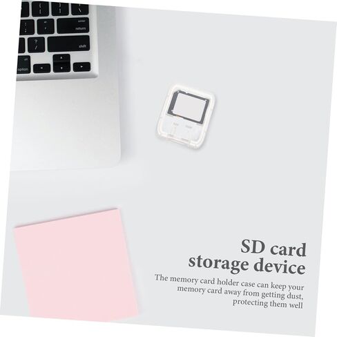 Healifty 24pcs Transparent and Card Storage Organizer Case Portable Small Memory Card Holder with Lid Protective Box for Secure Storage and Easy Access in Saudi Arabia