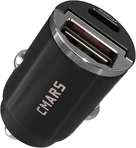 CMARS 65W+60W Cigarette Lighter Adapter,for iPhone 16 car Charger USB C/A,Fast Charging for iPhone,Car Phone Charger Dual Port for iPhone 16/15/14/13/12 Series and Samsung/Other Android Devices Black in Kuwait
