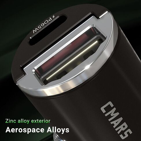 CMARS 65W+60W Cigarette Lighter Adapter,for iPhone 16 car Charger USB C/A,Fast Charging for iPhone,Car Phone Charger Dual Port for iPhone 16/15/14/13/12 Series and Samsung/Other Android Devices Black in Kuwait