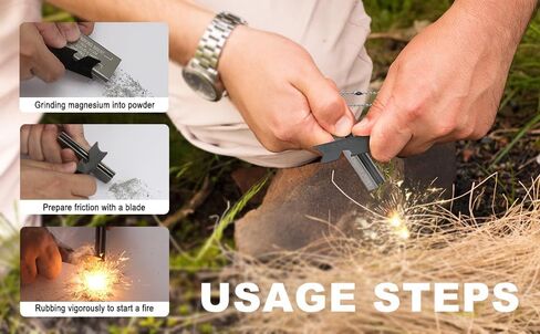 Magnesium Flint Fire Starter, Survival Fire Blocks with Striker for Camping/Hiking/Emergency in Saudi Arabia