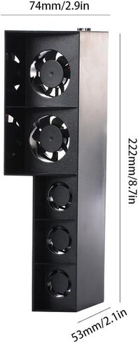 Console Fan Cooler,Console Cooler Cooling Fan Temperature Control 5 Fan Heat Exhaust Fan for 4 Console Black in Saudi Arabia