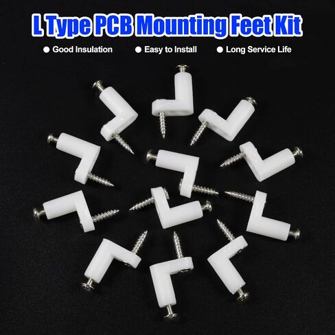 100 Pcs PCB Board Mounting Feet L Type Game Console Motherboard Fixed Plastic Feet with Cross Head Screw Self Tapping Screw and Screwdriver in Saudi Arabia