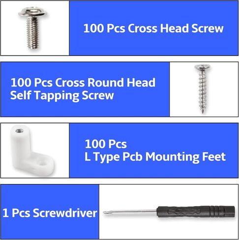 100 Pcs PCB Board Mounting Feet L Type Game Console Motherboard Fixed Plastic Feet with Cross Head Screw Self Tapping Screw and Screwdriver in Saudi Arabia