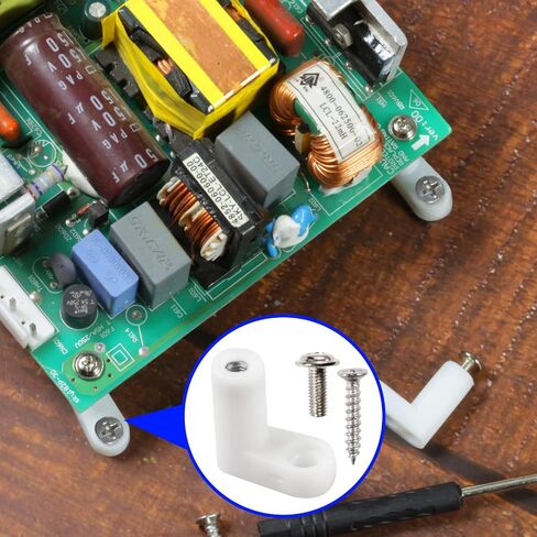 100 Pcs PCB Board Mounting Feet L Type Game Console Motherboard Fixed Plastic Feet with Cross Head Screw Self Tapping Screw and Screwdriver in Saudi Arabia