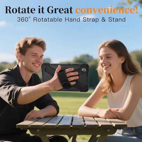 حقيبة حمل ZenRich لجهاز Lenovo Tab M9 (إصدار 2023 مقاس 9.0 بوصات) TB-310FU/ TB-310FX، حافظة حماية متينة لكامل الجسم مع [حامل دوار 360] [حزام يد] [حزام كتف] لجهاز Lenovo Tab M9، أسود in Kuwait