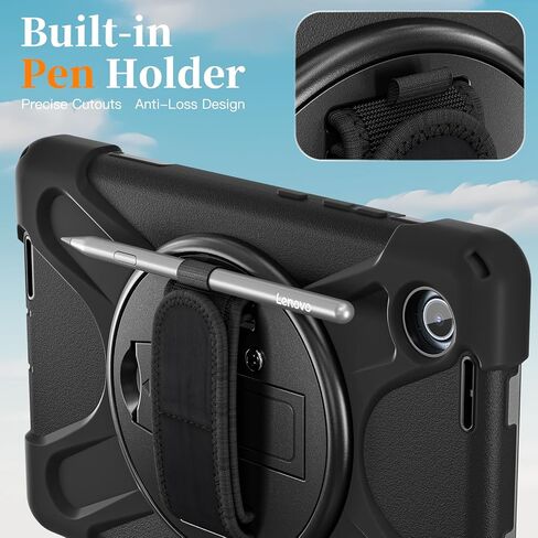 حقيبة حمل ZenRich لجهاز Lenovo Tab M9 (إصدار 2023 مقاس 9.0 بوصات) TB-310FU/ TB-310FX، حافظة حماية متينة لكامل الجسم مع [حامل دوار 360] [حزام يد] [حزام كتف] لجهاز Lenovo Tab M9، أسود in Kuwait