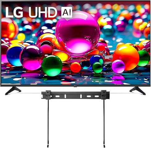 LG 50 "(2025 Model) UHD AI UA75 SMART TV HDR10 Bluetooth A7 AI Processor 4K Gen8 Mode Webos 25 + Wall Mount متوافق مع Alexa (متجدد) in Saudi Arabia