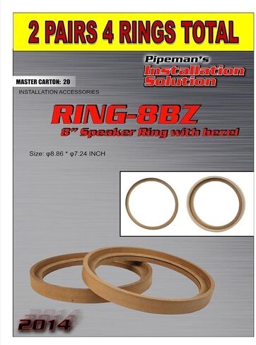 Audiopipe 2 Pair 8" inch MDF Wood Speaker Ring Recess with Bezel Fiber Glass Molds in Saudi Arabia