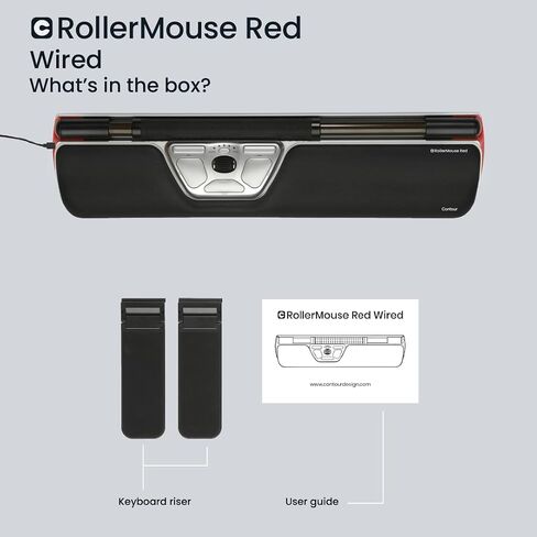 Contour Wireless RollerMouse Red - Ergonomic Design Reduces Shoulder, Forearm, Wrist Strain | Ideal for RSI/Carpal Tunnel | 6 Customizable Buttons | 10 Speed Settings | Mac/PC Compatible in Kuwait
