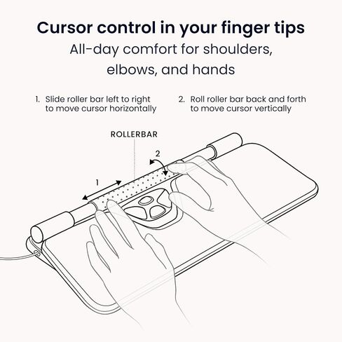 Contour Wireless RollerMouse Red - Ergonomic Design Reduces Shoulder, Forearm, Wrist Strain | Ideal for RSI/Carpal Tunnel | 6 Customizable Buttons | 10 Speed Settings | Mac/PC Compatible in Kuwait